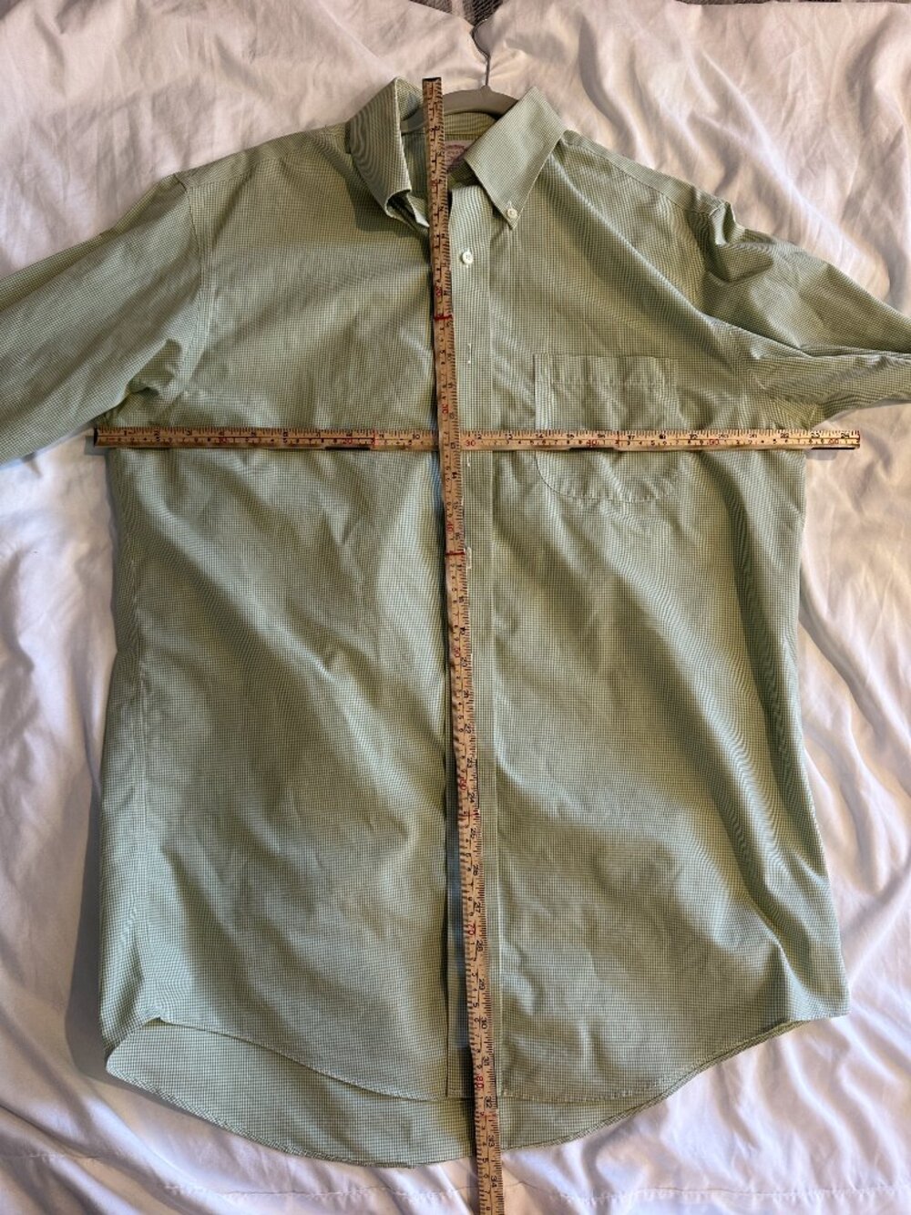 Brooks Brothers Shirt Mens XL Green Button Down Check Non Iron Classic Preppy - Picture 8 of 8